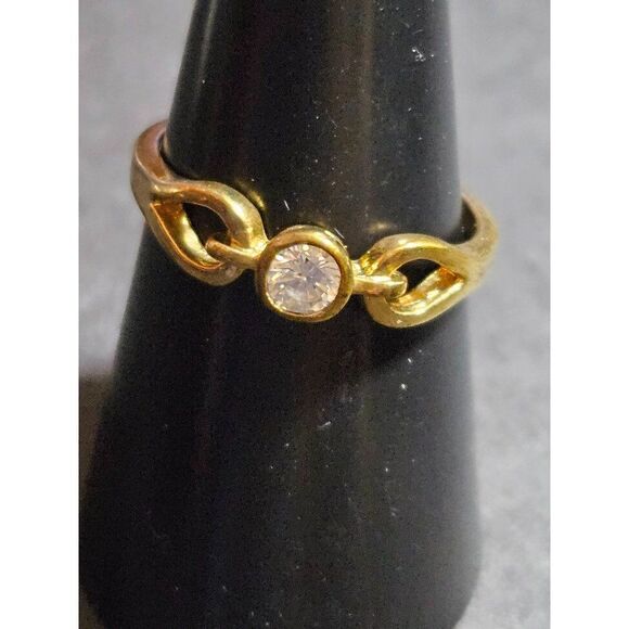 *Sale* Gold tone rhinestone ring - Picture 1 of 10